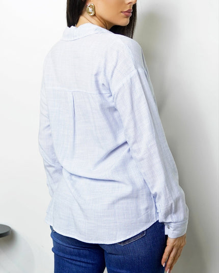 Blue Everyday Stripe Button Down Shirt