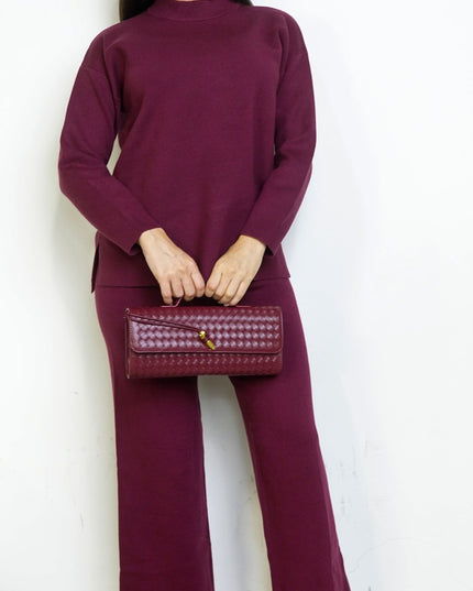 Burgundy Mirel Knit Set