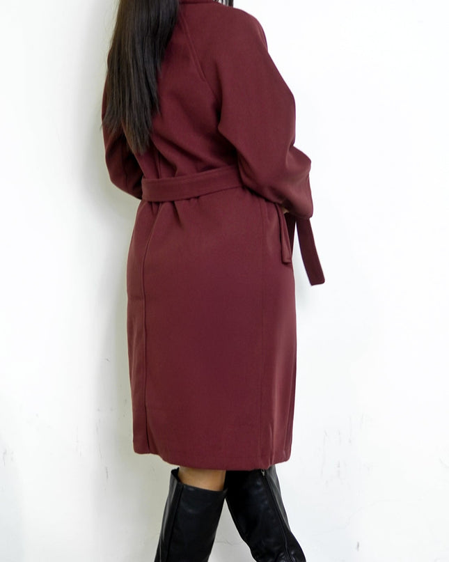 Burgundy Belvra Classic Trench