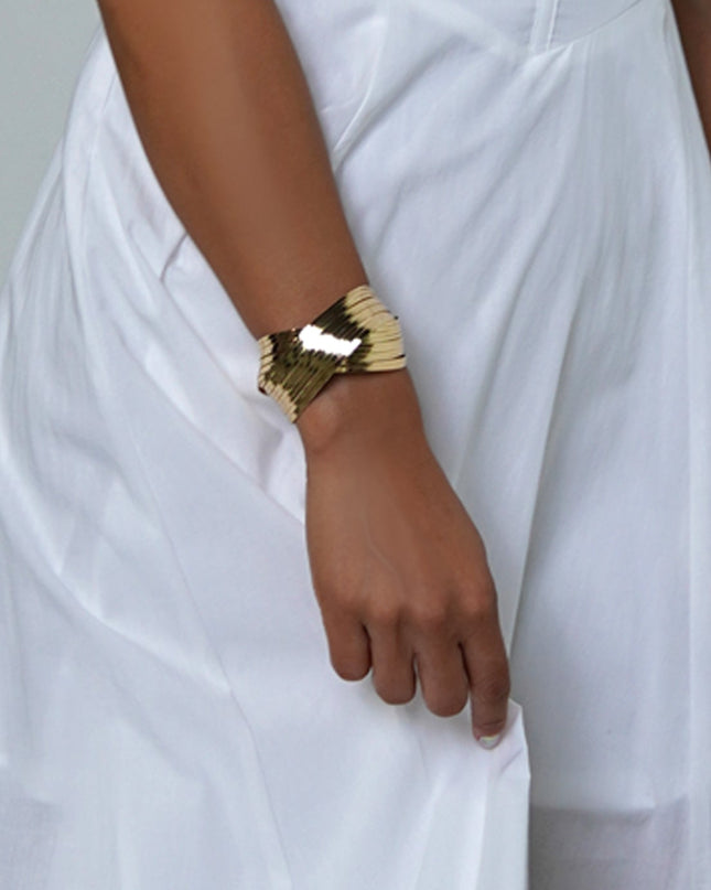 Gold Wire Cuff Bracelet