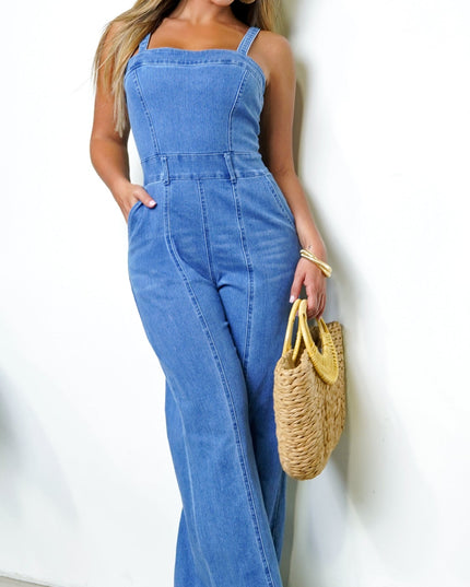 Blue Evolet Denim Jumpsuit