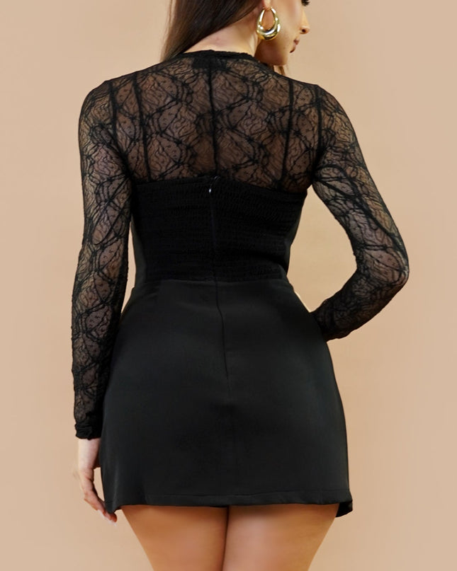 Black Strapless Mini Dress Romper