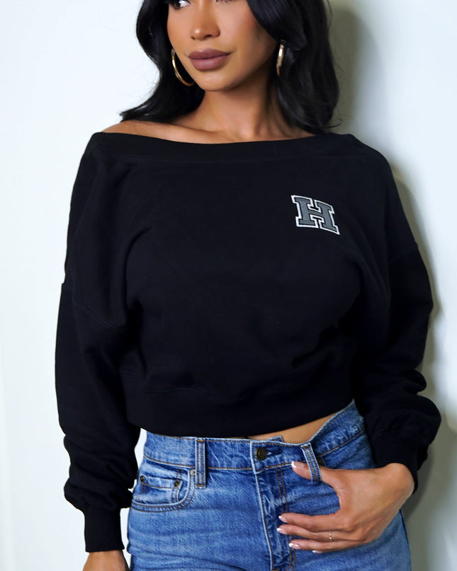 Black Off Shoulder Sweater