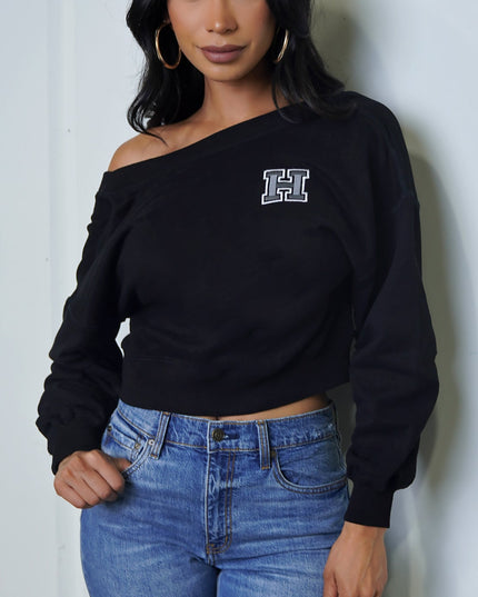 Black Off Shoulder Sweater