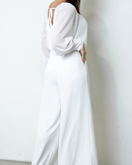 White Beaded Sheer Blouse