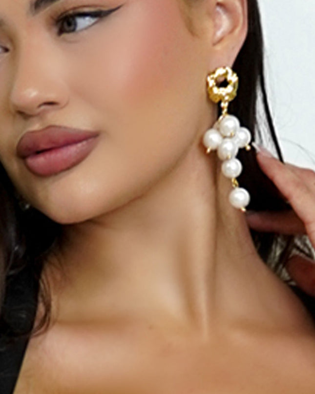 Gold Raya Pearl Earrings
