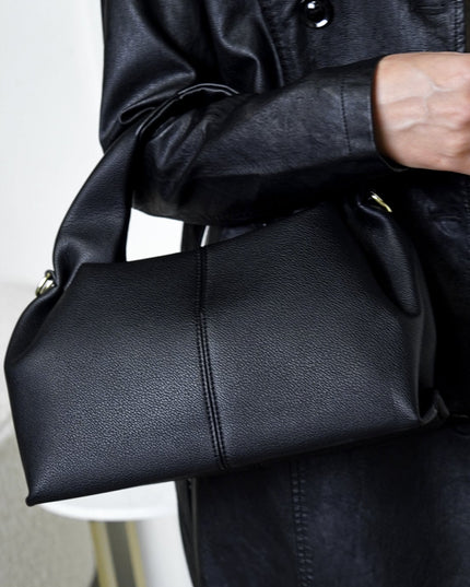 Black Soft PU Leather Handbag