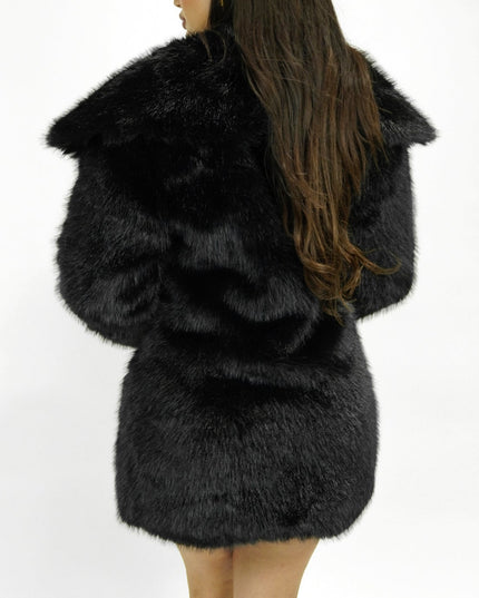 Black Faux Fur Coat