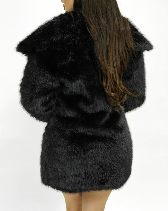 Black Faux Fur Coat