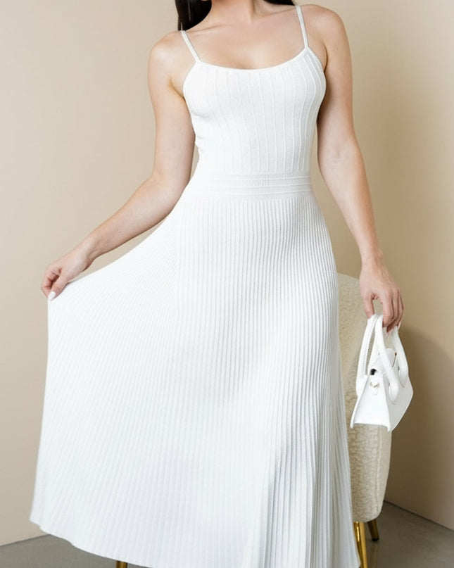 Silver Shimmer Knit Midi Dress