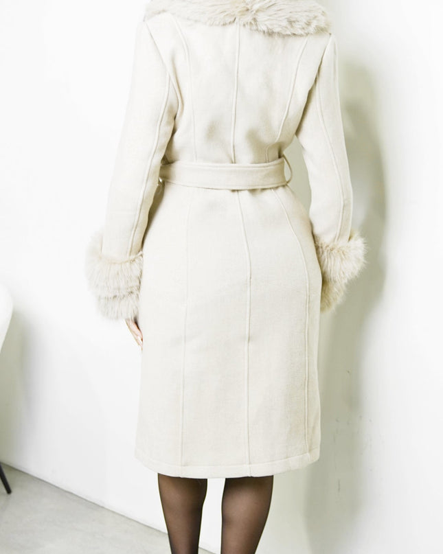 Cream Faux Fur Coat