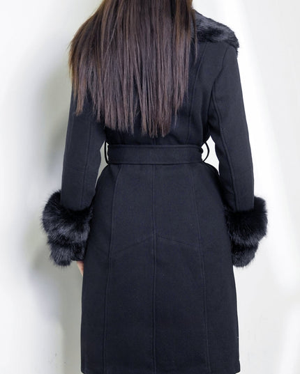 Black Faux Fur Coat