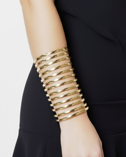Gold Metal Cuff Bracelet