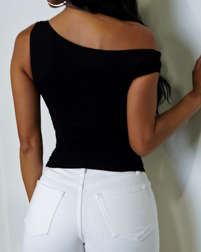 Black One Shoulder Top