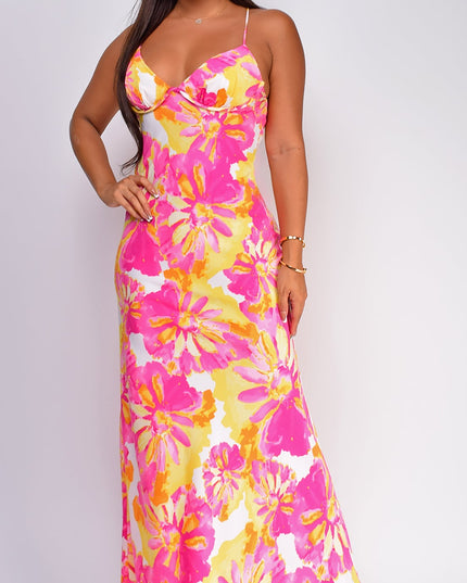 Pink Multi Floral Maxi Dress