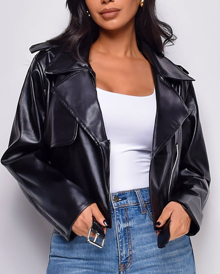 Black Faux Leather Jacket