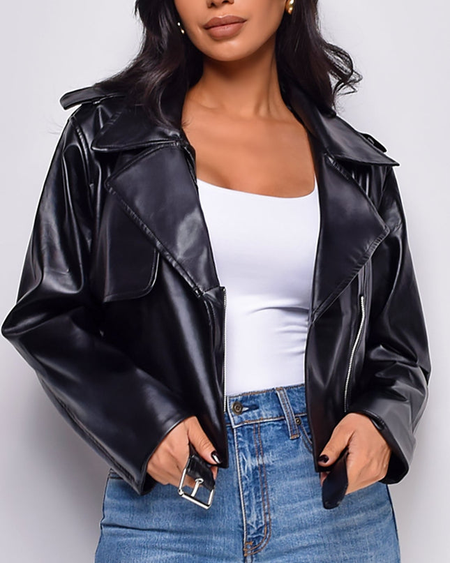 Black Faux Leather Jacket