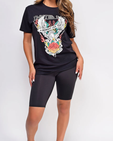 Twisted Love Black Graphic Tee