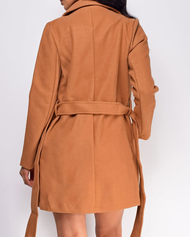 Camel Waist Tie Trench Coat