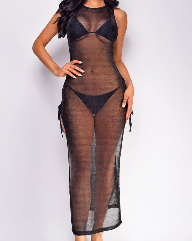 Black Side Slit Cover Up