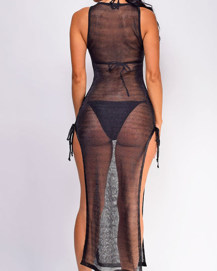 Black Side Slit Cover Up