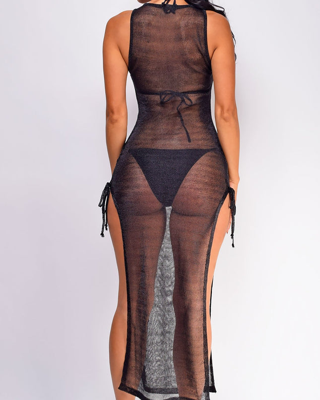 Black Side Slit Cover Up