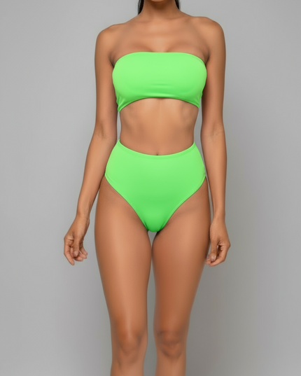 Neon Green Tenara Bandeau Bikini