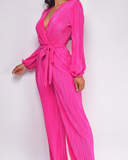 Pink Juna Surplice Jumpsuit