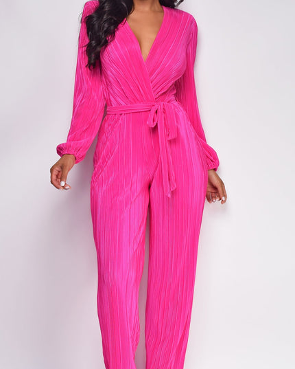 Pink Juna Surplice Jumpsuit