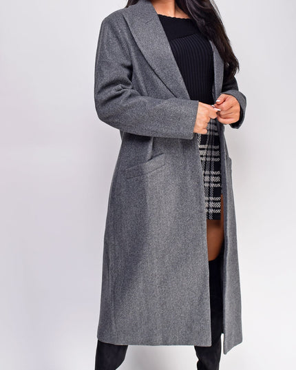 Gray Long Collared Coat