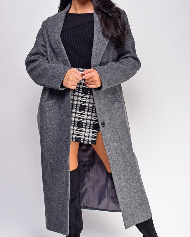 Gray Long Collared Coat