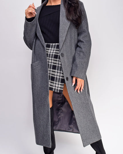 Gray Long Collared Coat