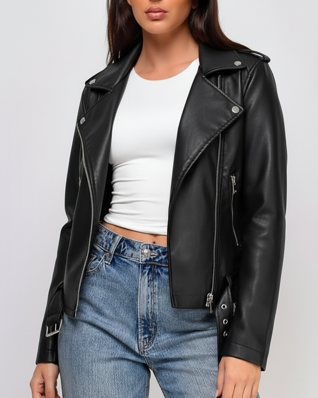 Black Faux Leather Jacket