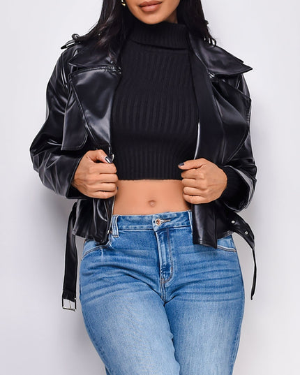 Black Faux Leather Jacket