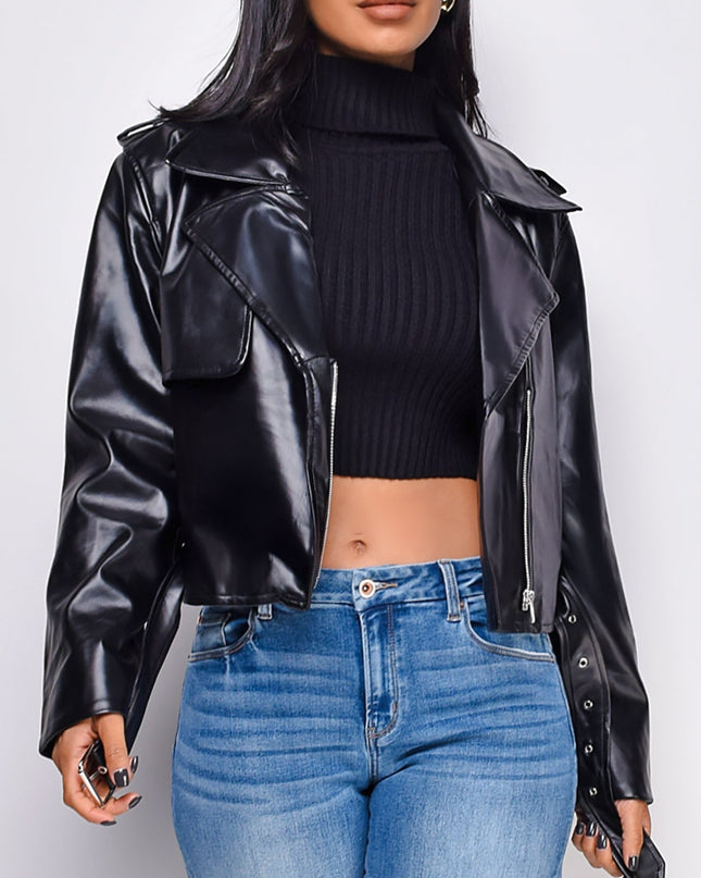 Black Faux Leather Jacket