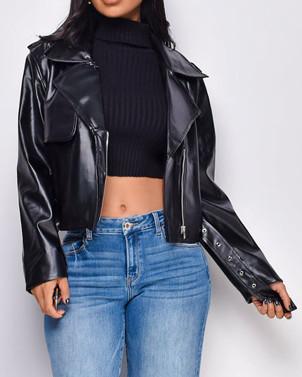 Black Faux Leather Jacket