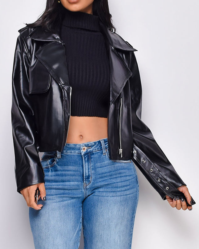 Black Faux Leather Jacket