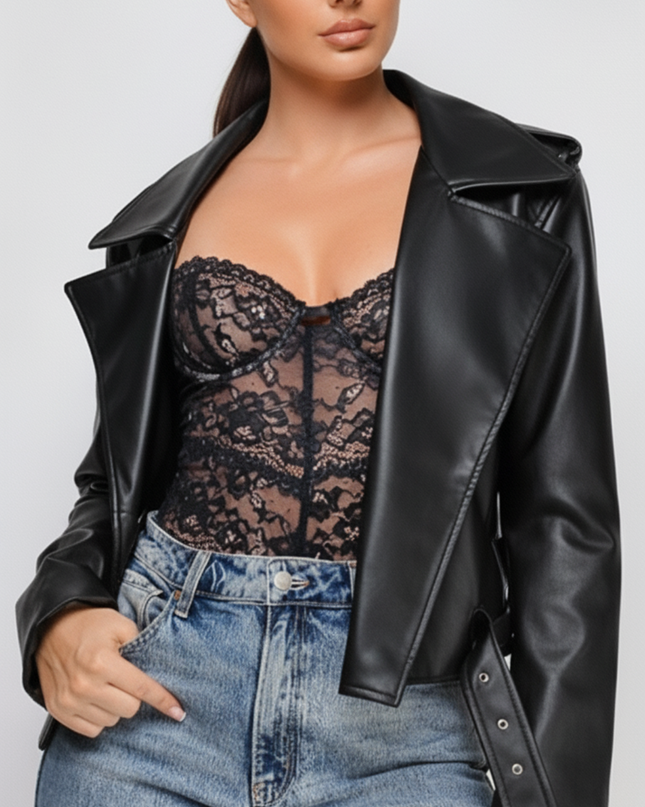 Black Faux Leather Jacket