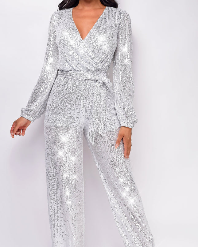 Silver Sequin Jumpsuit