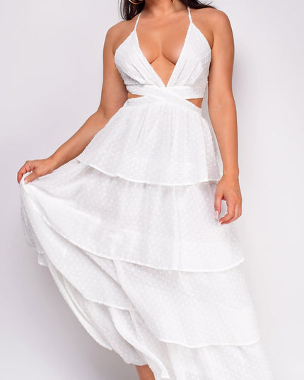White Tiered Maxi Dress