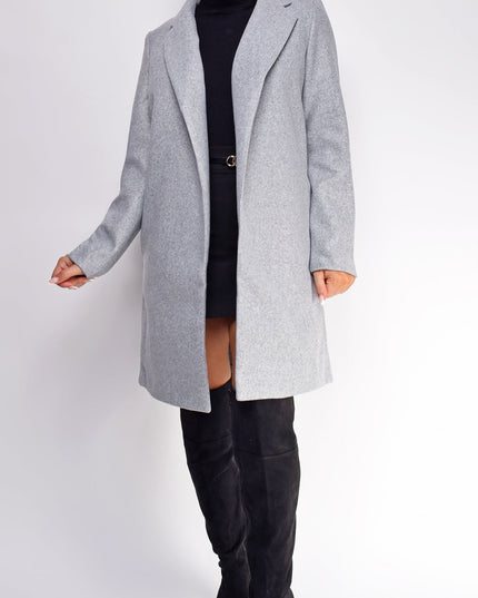 Gray Long Line Coat