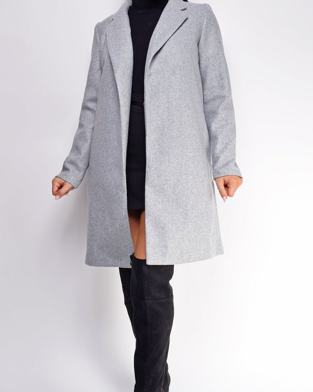 Gray Long Line Coat
