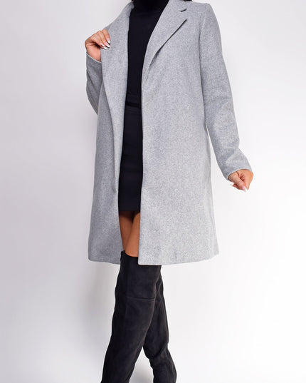 Gray Long Line Coat