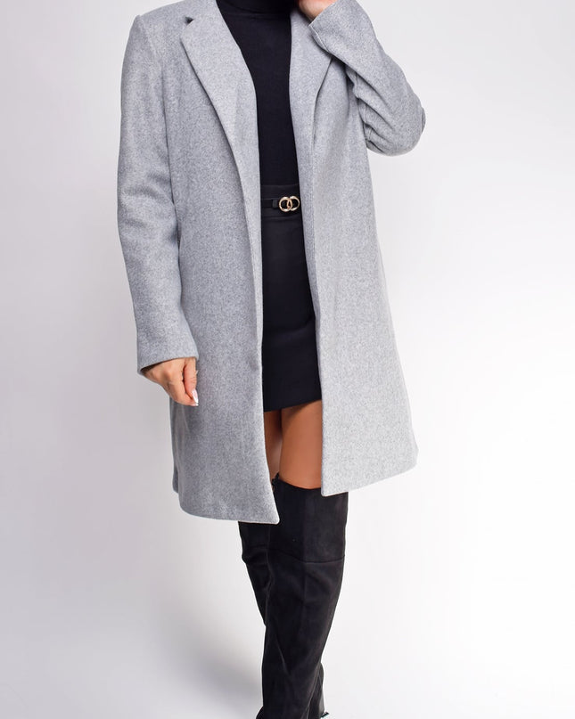 Gray Long Line Coat