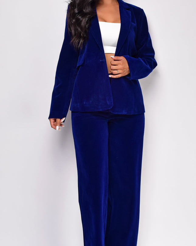 Blue Velvet Blazer Set