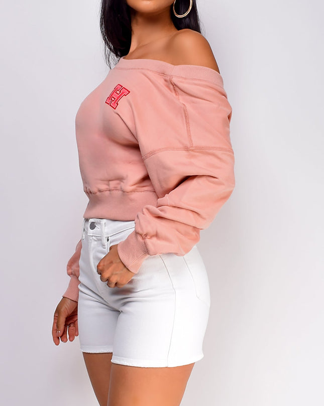 Pink Off Shoulder Sweater