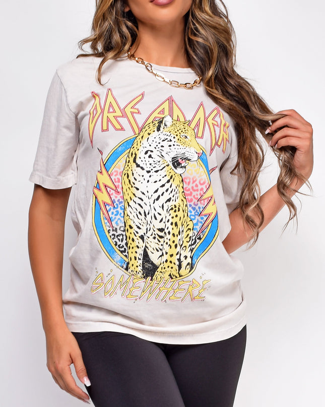 Leopard Off White Graphic Tee