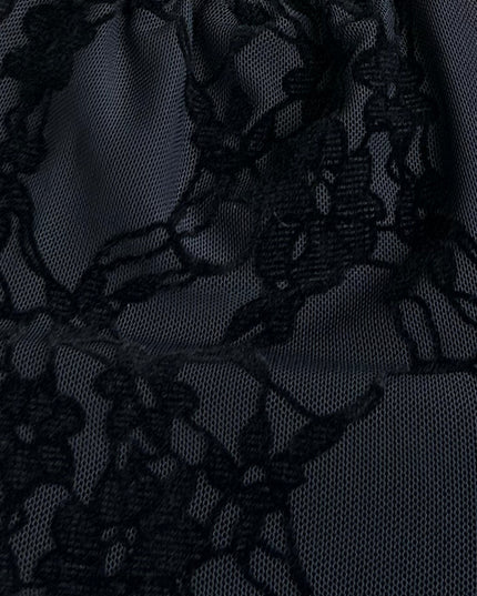 Black Ring Mesh Maxi Dress