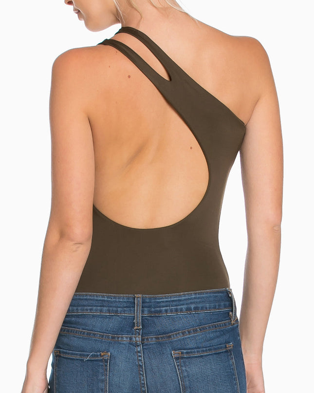 Olive One Shoulder Bodysuit