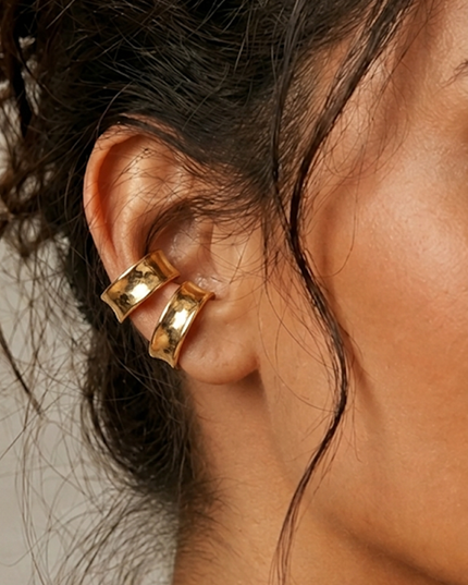 Gold Ear Cuffs 2 piece Earrings Set